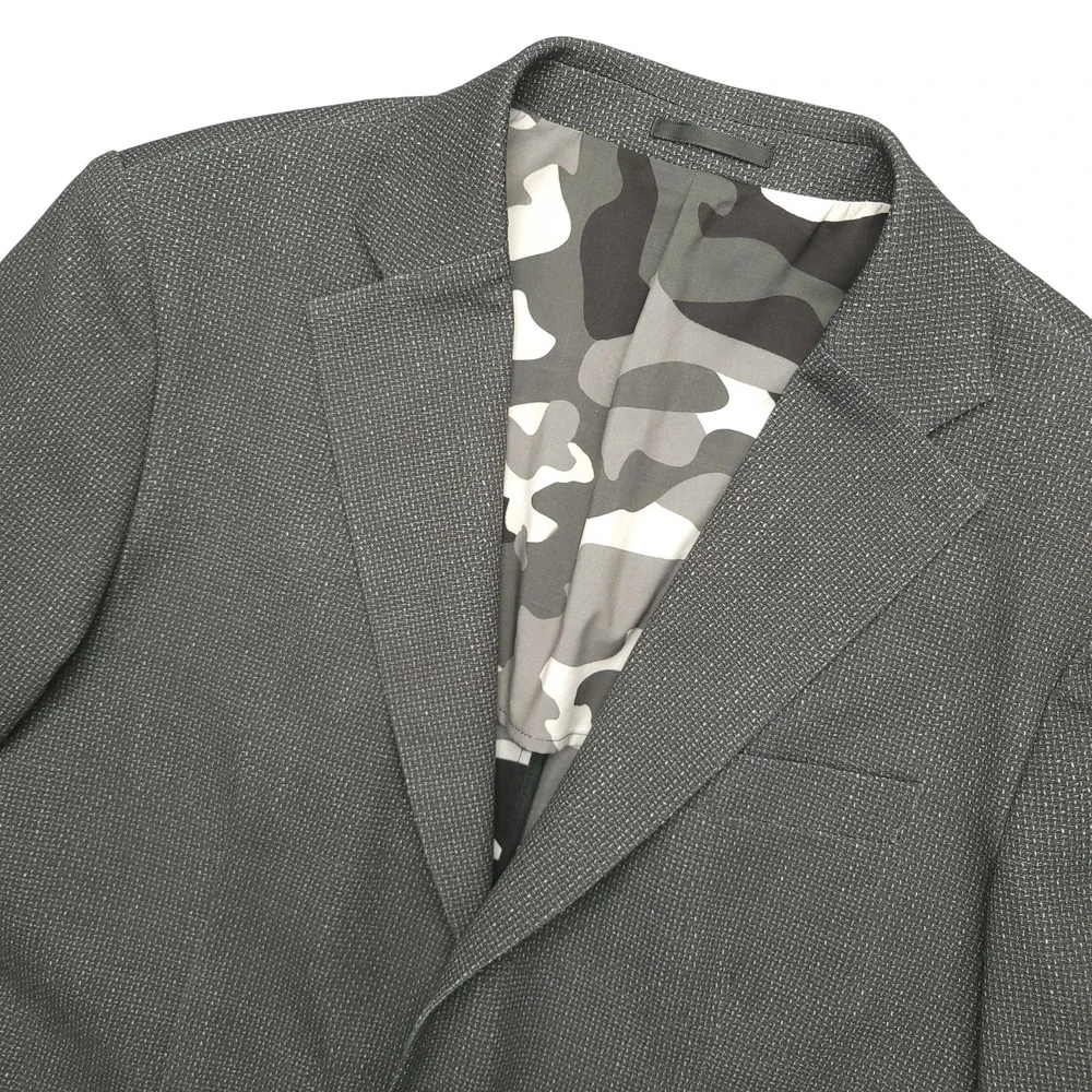 Hammer Made Sport Coat Mens 42 Gray Geometric‎ Camo Lining Stretch Double Vent